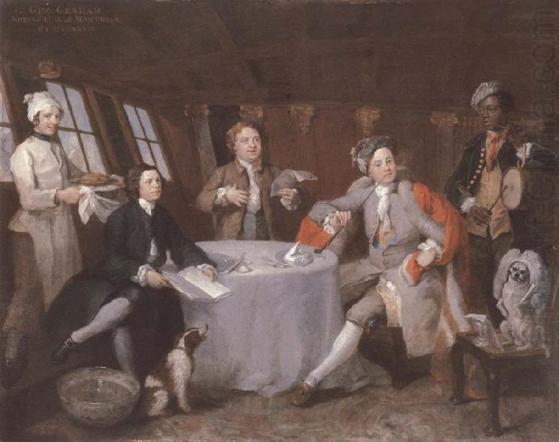 William Hogarth Museum nationally maritime Portrat the lord George Graham in its Kajute china oil painting image